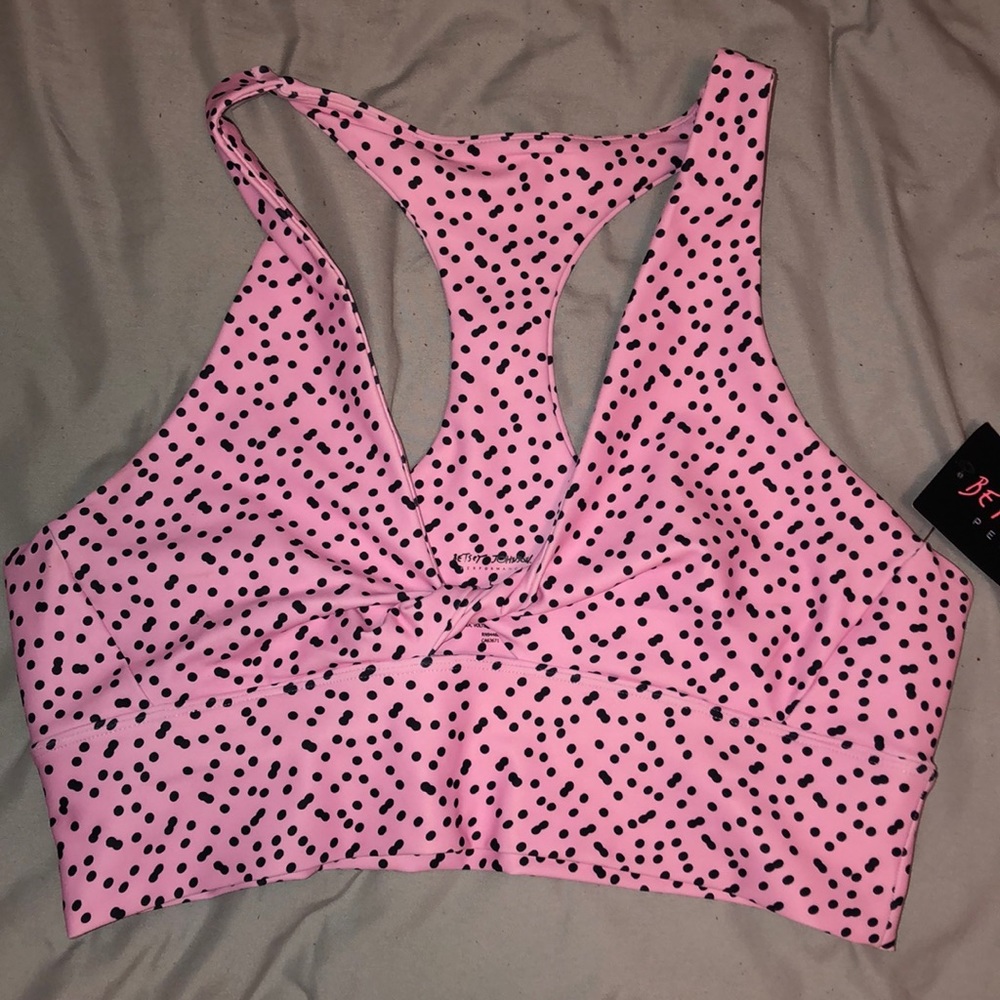 Racer back Betsy Johnson sports bra